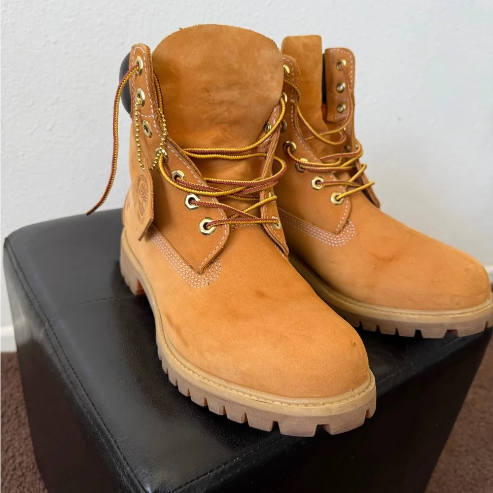 Timberland Wheat Nubuck 6-Inch Waterproof Work Boots - Picture 2 of 9
